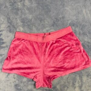 Juicy Couture pink velour shorts with logo embroidery Size M